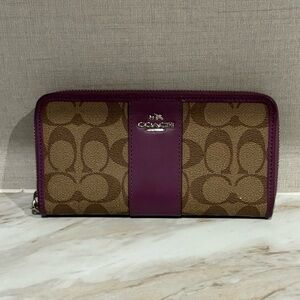 Coach Purple and Brown Women's Wallet